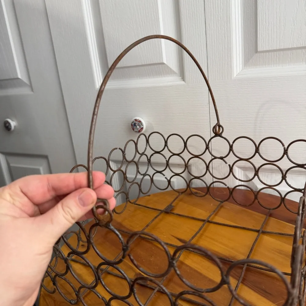 Metal‎ square basket with handle storage decor